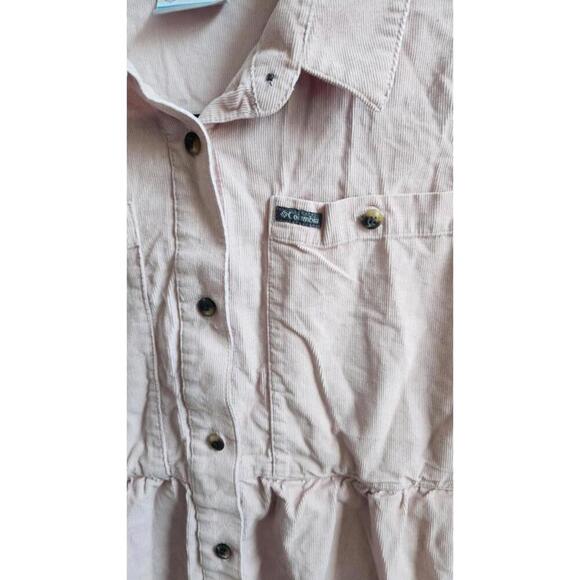 Columbia Shirt Womens Large Pink Corduroy Long Sleeve Button Front Outdoors Top - Picture 4 of 7